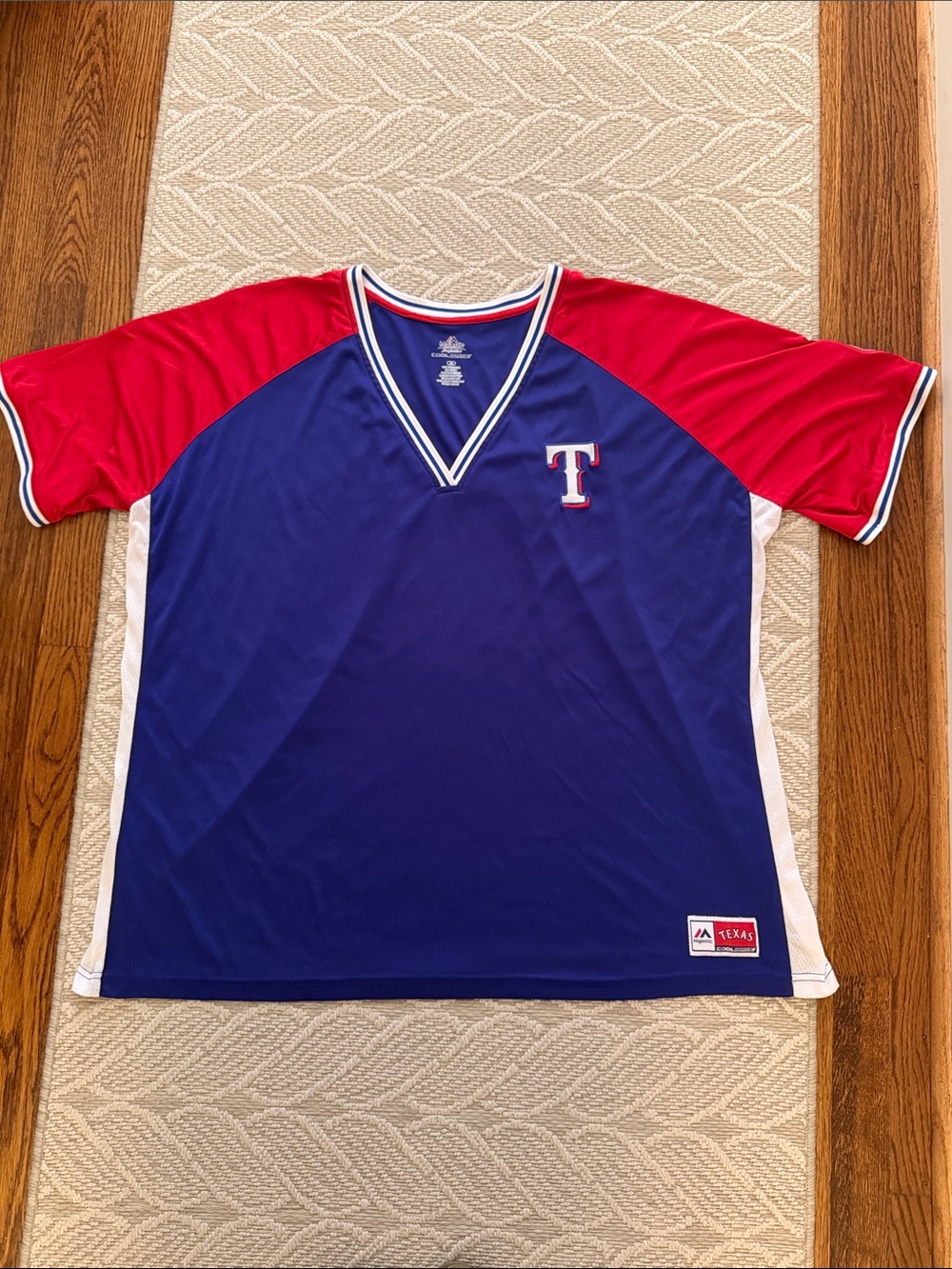 Texas Rangers CoolBase Athletic Fan Jersey, Like New, Vee Neck, Baseball Classic